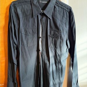 Buckle Black Casual Button Down Shirt